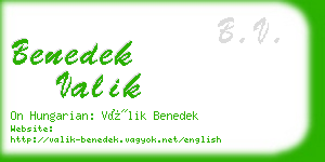 benedek valik business card